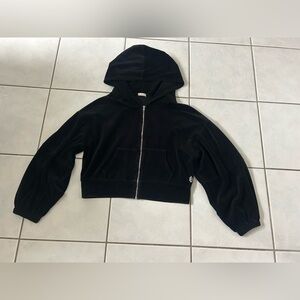FP Movement by Free People Black Velvet Hoodie